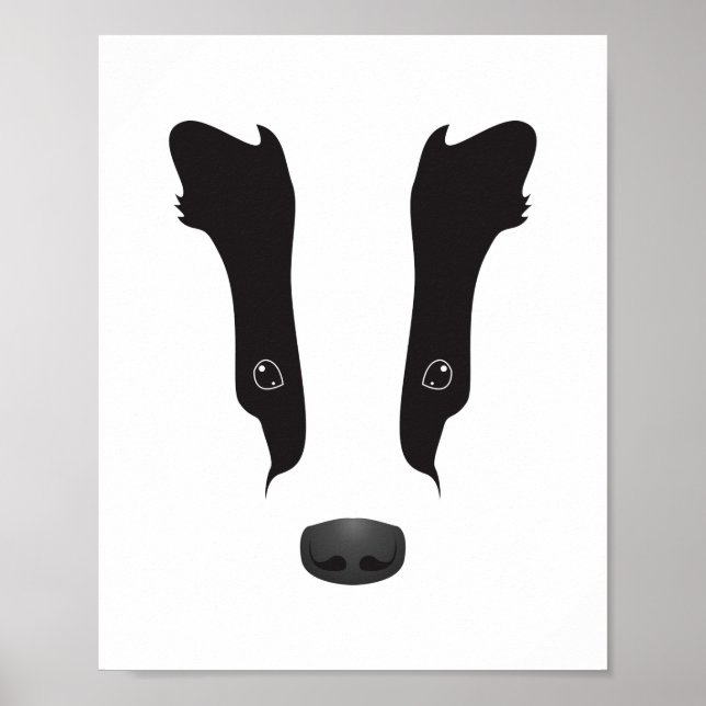 Poster Badger Face Silhouette (Frente)