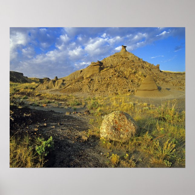 Pôster Badlands formations at Dinosaur Provincial Park (Frente)