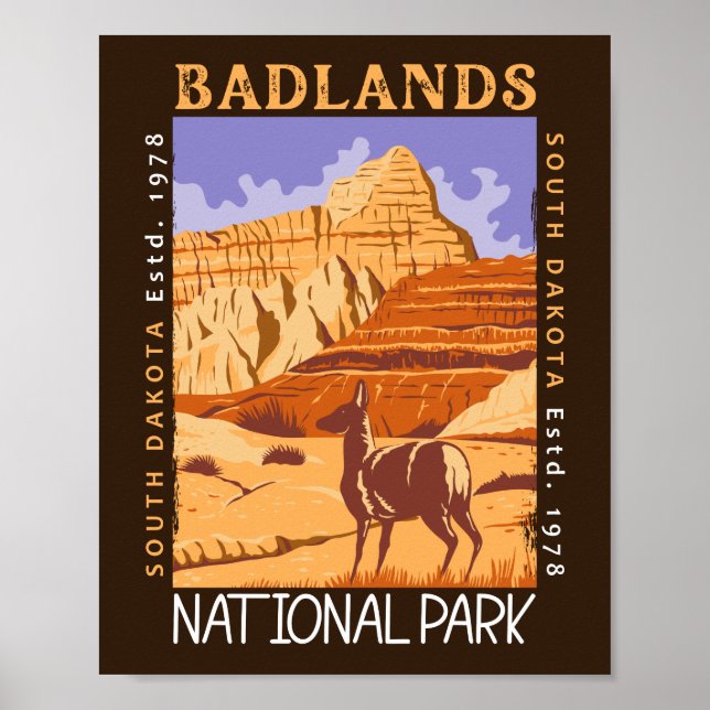 Poster Badlands National Park South Dakota Distante (Frente)