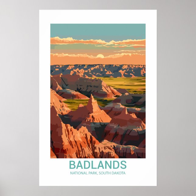 Poster Badlands National Park South Dakota EUA (Frente)