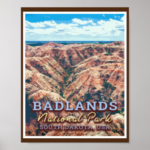 POSTER BADLANDS NATIONAL PARK - SUL DAKOTA EUA