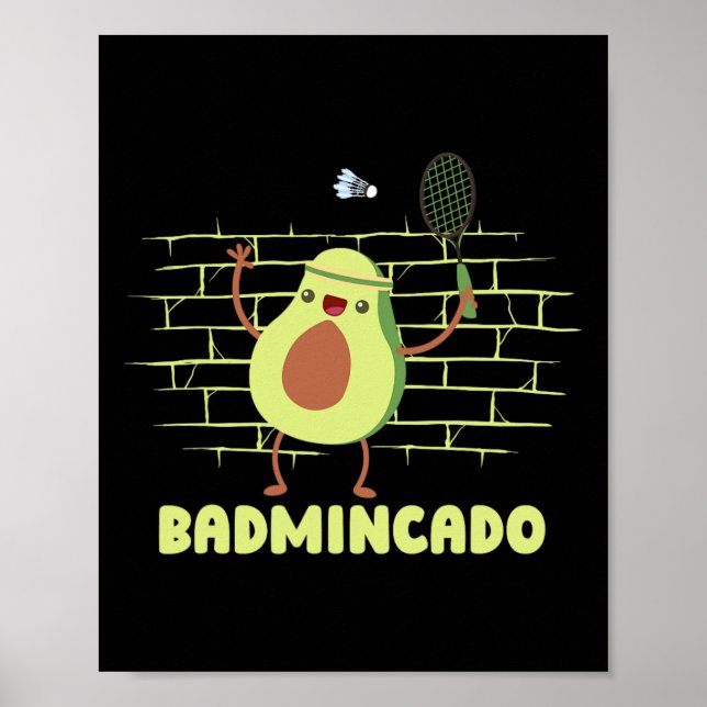 Poster Badminado - Racket Engraçado Jogo Jogo Coincide Ba (Frente)