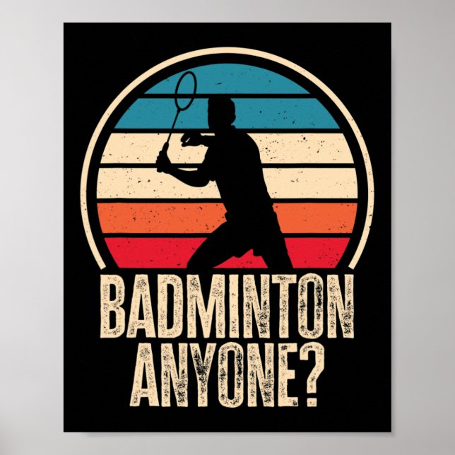 Poster Badminton Anyone Badminton Lover (Frente)