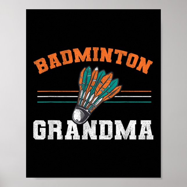 Poster Badminton Avó Avó Birdie Mulheres Badmint (Frente)