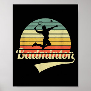Poster Badminton Badminton Vintage Jogador Esporte Badmin
