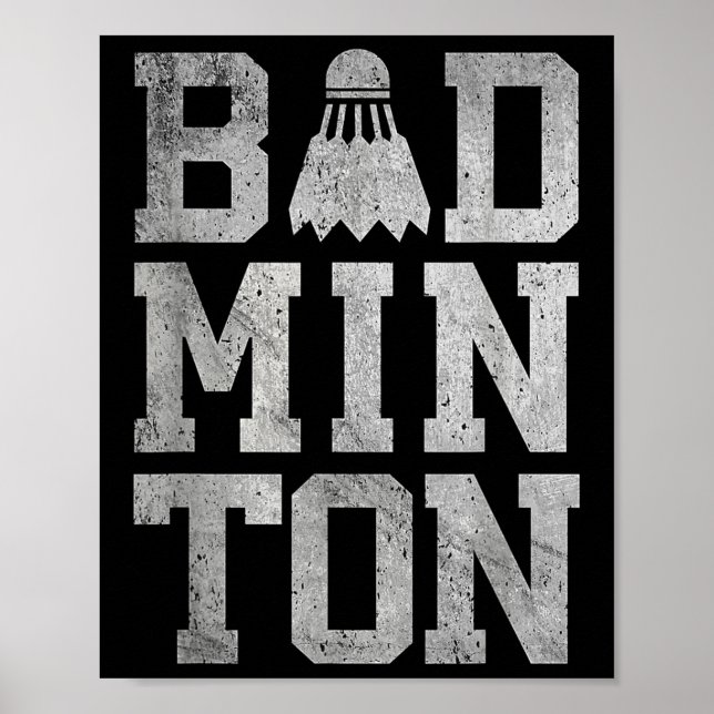 Poster Badminton Birdies Shuttle Badminton Players And Lo (Frente)
