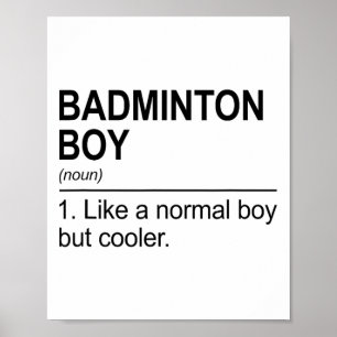 Poster Badminton Boy Noun Definition Shuttle Badminton Pl