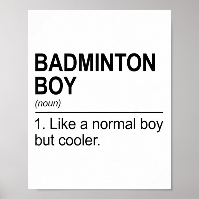 Poster Badminton Boy Noun Definition Shuttle Badminton Pl (Frente)