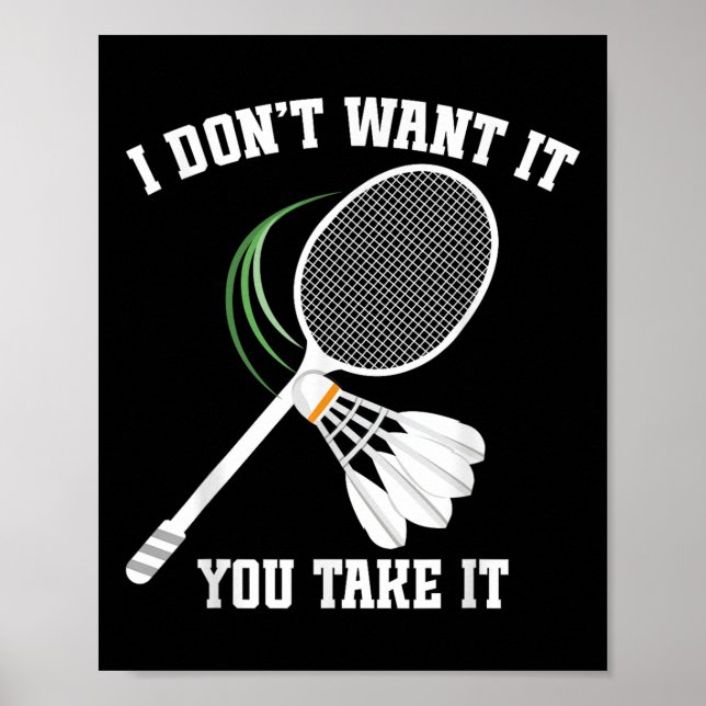 Poster Badminton Coach No Crying Shuttle Badminton Player (Frente)
