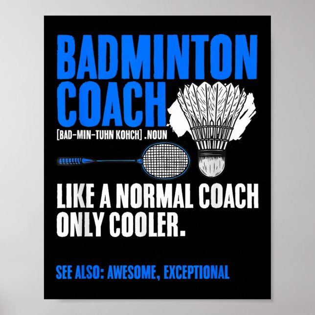 Poster Badminton Coach Racket Shuttle Hobby Badminton Pla (Frente)