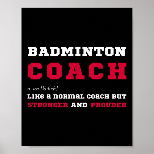 Poster Badminton Coach Sports Coaching Definition Gift  (Frente)