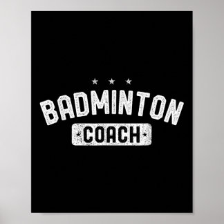 Poster Badminton Coach Vintage Badminton