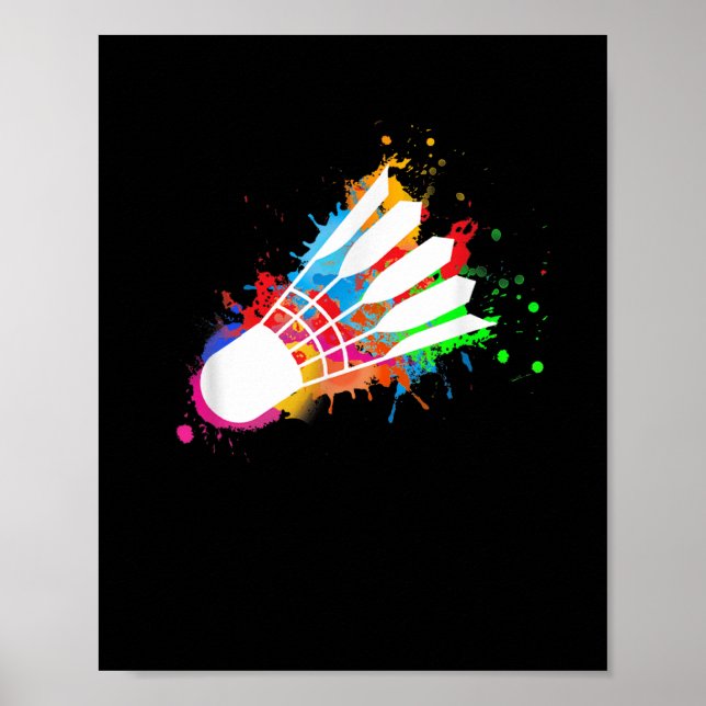 Poster Badminton Colorida Shuttle (Frente)