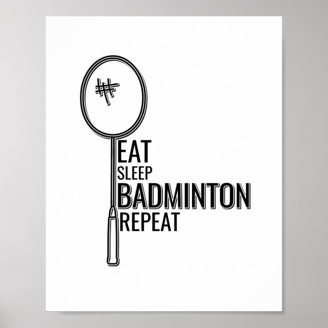 Poster Badminton - Coma o Badminton do Sono Repetir (Frente)