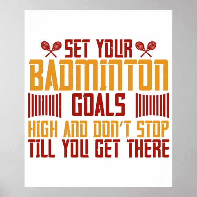 Poster Badminton - Defina seus objetivos de Badminton bem (Frente)