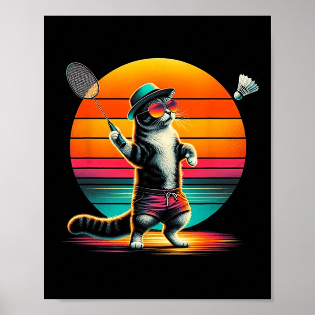 Poster Badminton Do Cachorro Para Homens (Frente)