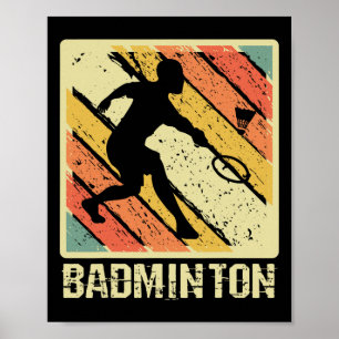 Poster Badminton Do Jogador De Chuteiros Da Vintagem Retr