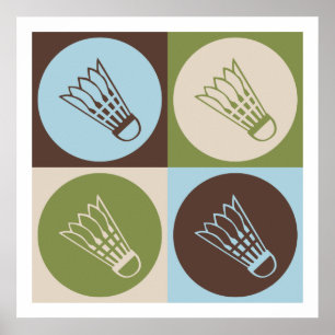 Pôster Badminton do pop art