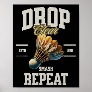 Poster Badminton Drop Clear Smash Repetir Shuttle