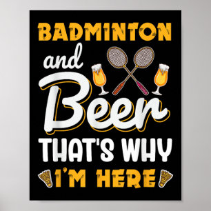 Poster Badminton E Cerveja Shuttle Amante De Badminton 