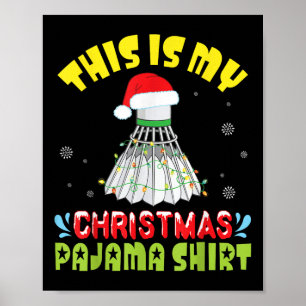 Poster Badminton E Fantasia De Papai Noel Neve Isto É Meu