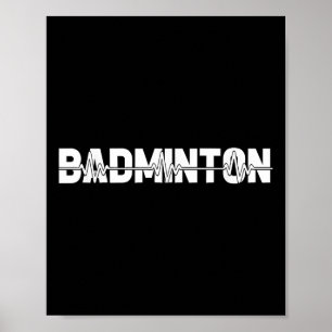 Poster Badminton em Shuttle - Jogador de Quadra de Raquet