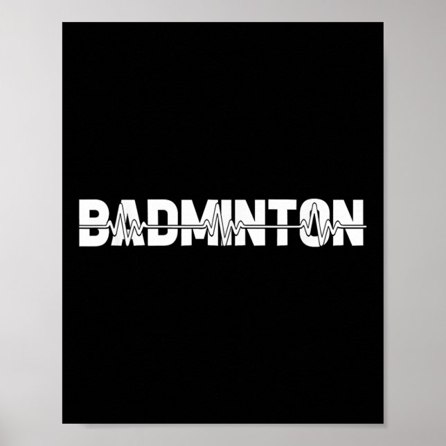 Poster Badminton em Shuttle - Jogador de Quadra de Raquet (Frente)