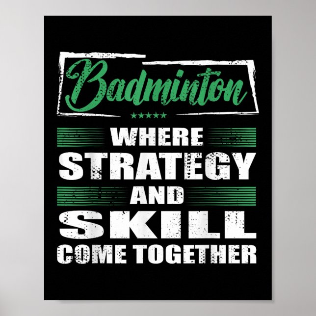 Poster Badminton Esporte Strategy And Skill Se Juntam (Frente)