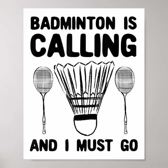 Poster Badminton Está Chamando Badminton De Badminton. (Frente)