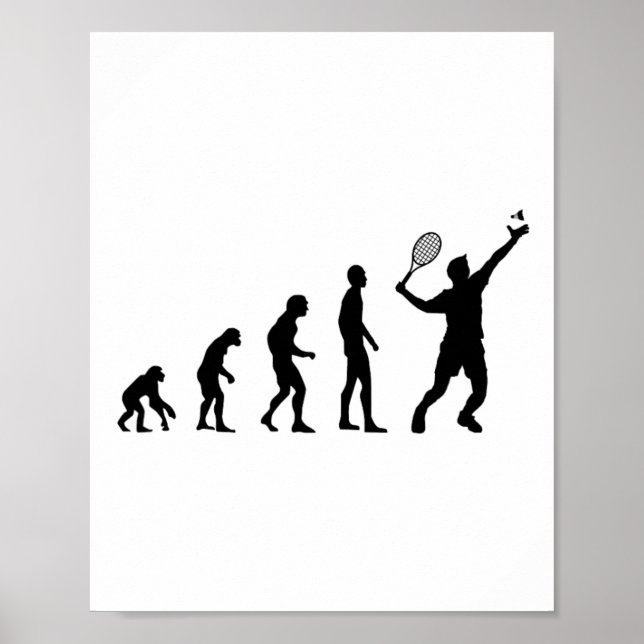 Poster Badminton Evolution Engraçado (Frente)