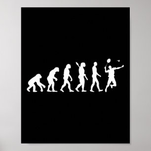 Poster Badminton Evolution Jersey Tee Rackers Engraçados