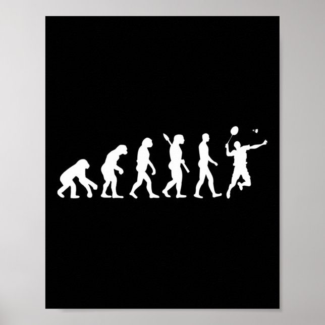 Poster Badminton Evolution Jersey Tee Rackers Engraçados  (Frente)
