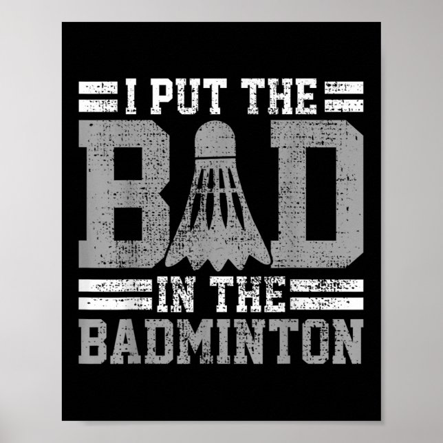 Poster Badminton Funny Saying Player Gift  (Frente)