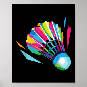 Poster Badminton Game Shuttle Esporte Badminton Pop Art