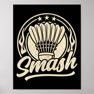 Poster Badminton Graphic Badminton Player Shuttle Sports