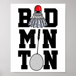 Poster Badminton Graphic Badminton Player Shuttle Sports