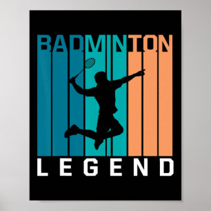 Poster Badminton Legend Jogador De Badminton Shuttle Spor