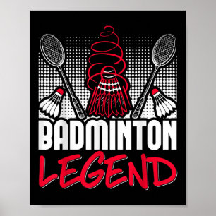 Poster Badminton Live Legenda Jogadora Esportiva