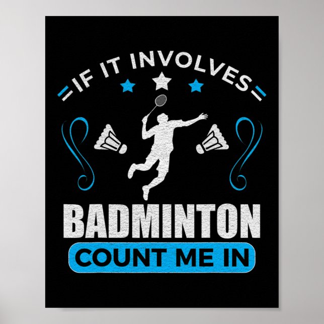 Poster Badminton Lover - Jogador de Badminton (Frente)