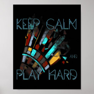 Poster Badminton Mantenha Calma E Jogue Esportes De Duro