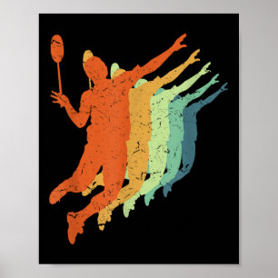 Poster Badminton, Men Women Kids, Retro, Vintage, Badmint
