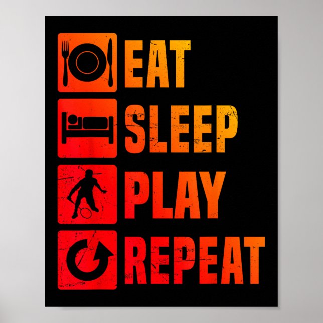 Poster Badminton Mens Badminton Player Shuttle (Frente)