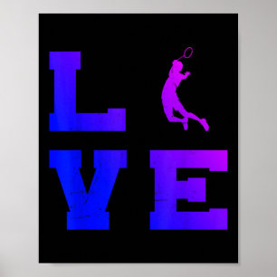 Poster Badminton Mens Mulheres Jogador De Badminton Shutt