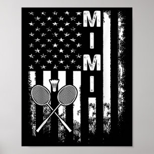 Poster Badminton Mimi Bandeira Americana Vintage Natal Xm