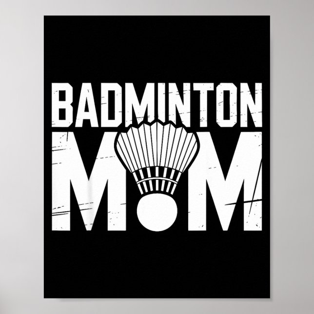 Poster Badminton Mom Retro Women Badminton Lover Mommy Mo (Frente)