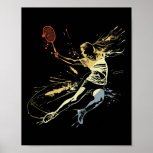 Poster Badminton Mulher Grafitti Shuttle Game Para Menina