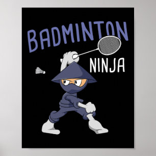 Poster Badminton Ninja Kids Shuttle Boy Badminton