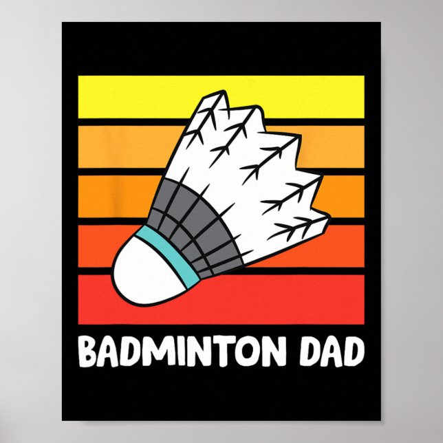Poster Badminton Pai Engraçado Badminton Pai (Frente)