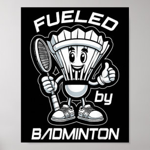 Poster Badminton Para Sempre Cartoon Shuttle E Gráfico De