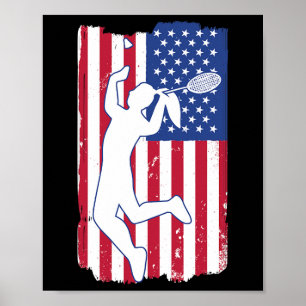 Poster Badminton Player Badminton Usa Team Treinador Amer
